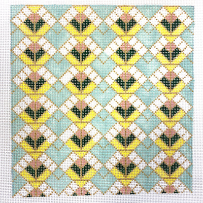 Stained Glass Flowers Needlepoint Canvas
