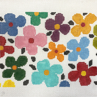 Flower Power Rainbow Clutch Needlepoint Canvas