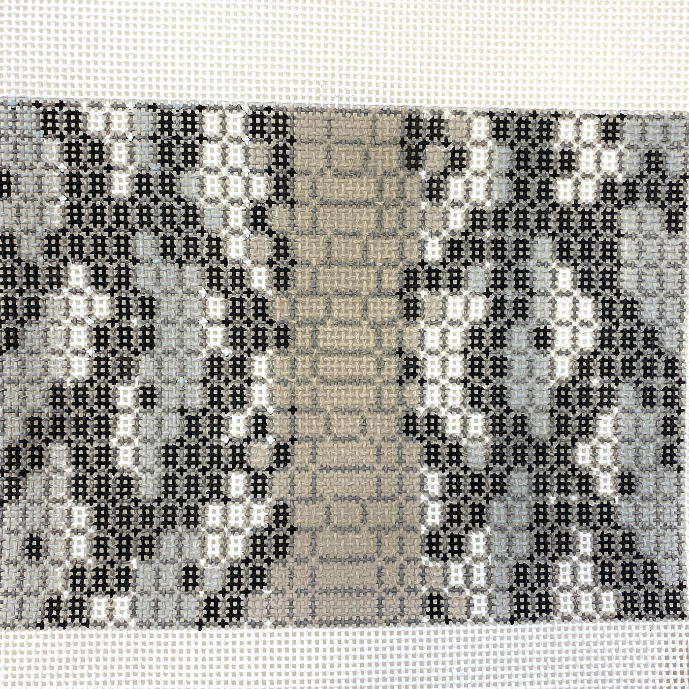 Snakeskin Mini Flat Clutch - Grey Needlepoint Canvas