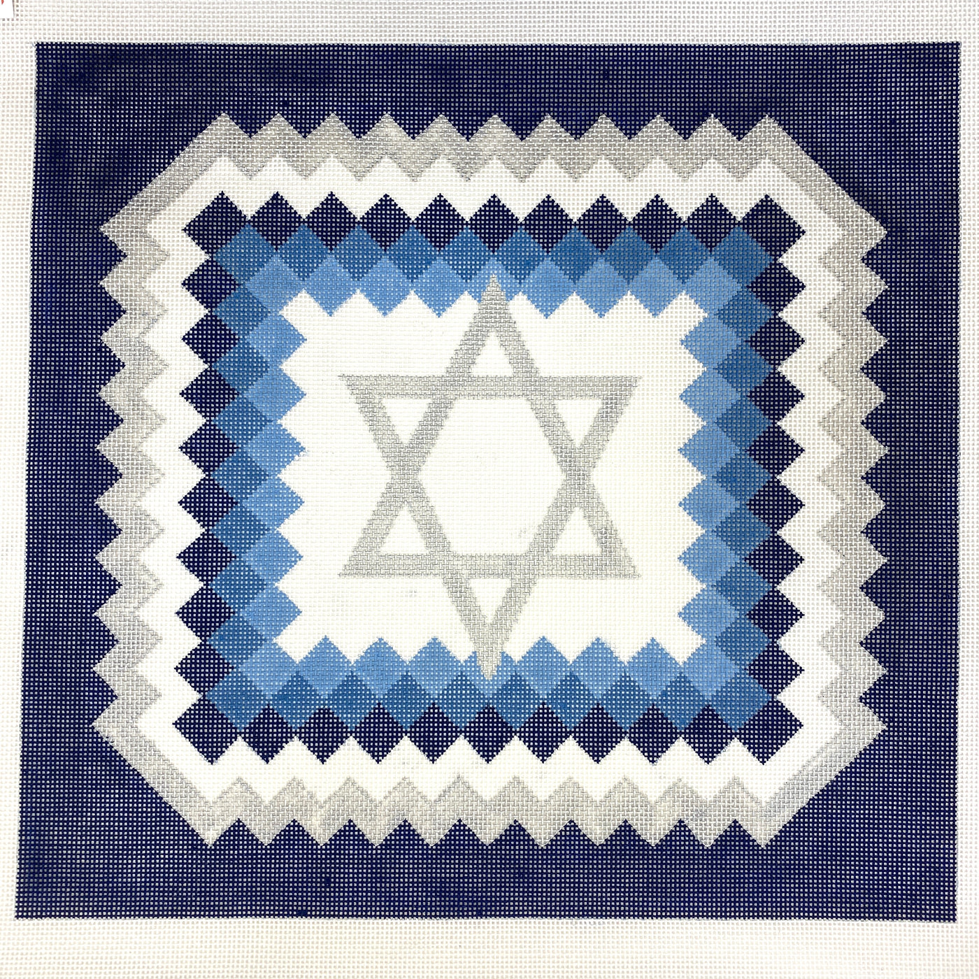 Silver Star of David Tallis Needlepoint Canvas