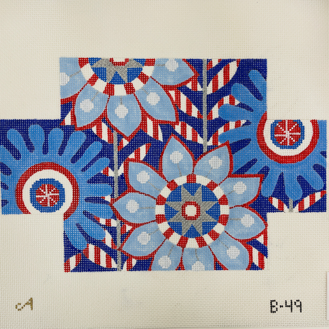 Americana Pinwheel Brick Cover Needlepoint Canvas