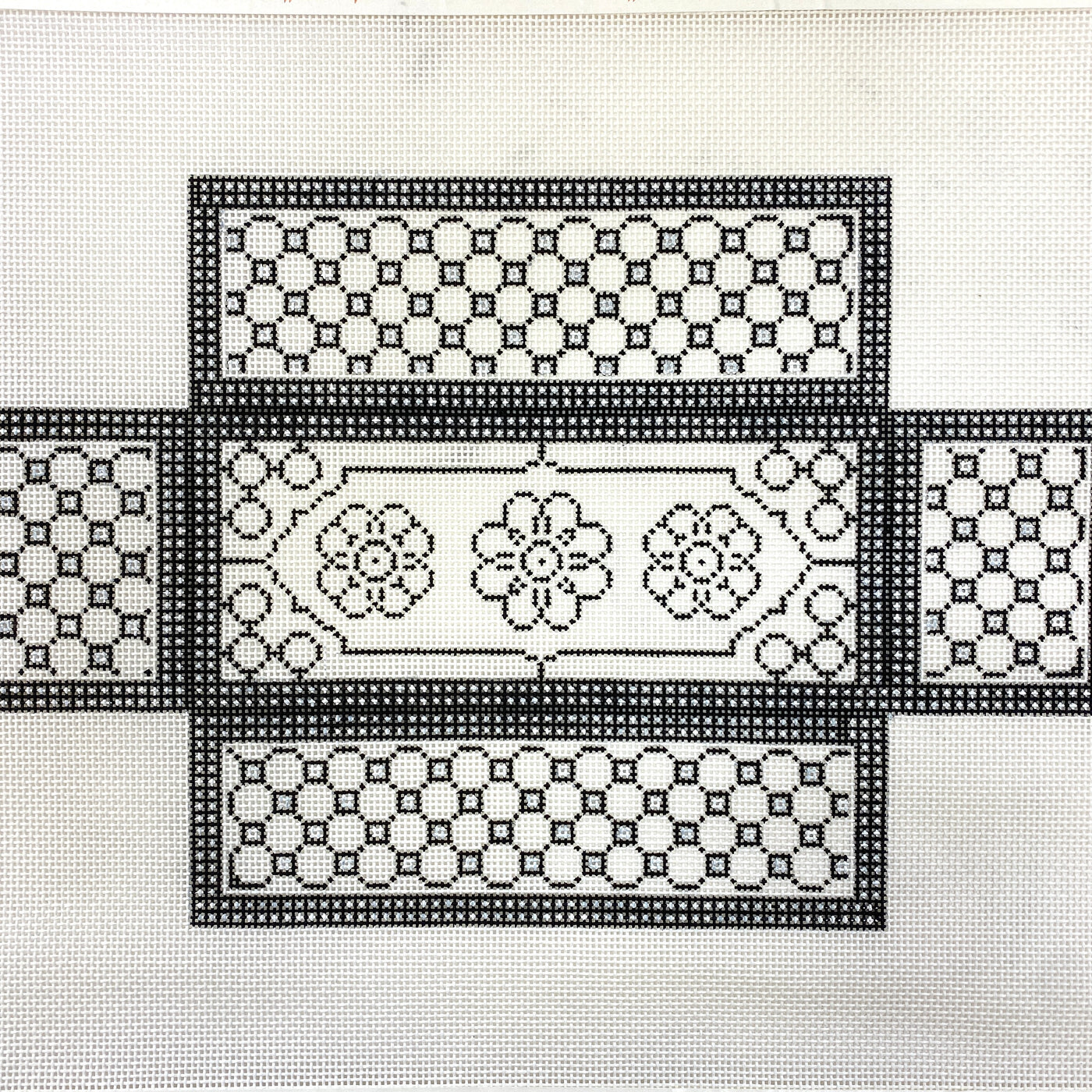 Black & White Brick Cover Needlepoint Canvas