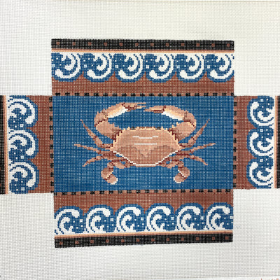 Crab with Wave Brick Cover Needlepoint Canvas