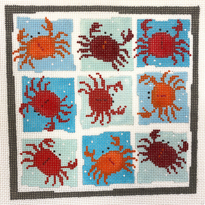 Nine Crabs Needlepoint Canvas