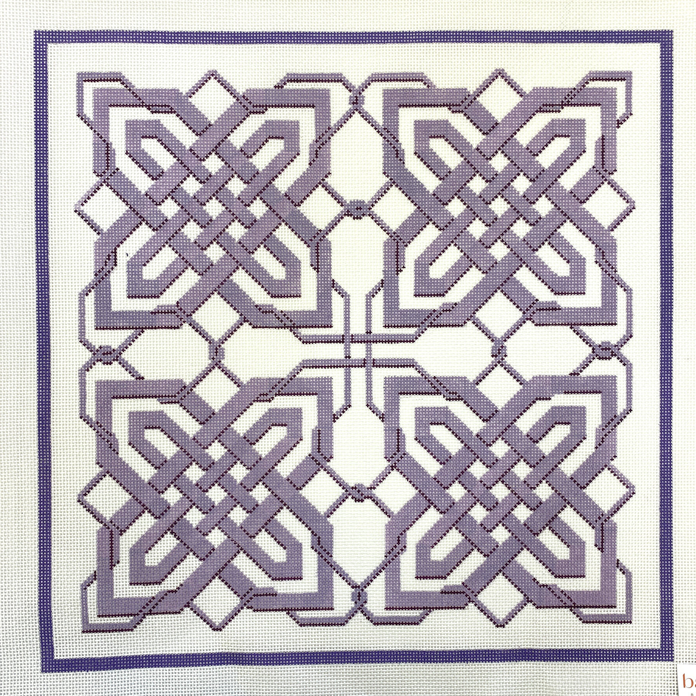Large Purple Square Lattice Needlepoint Canvas