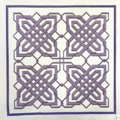 Large Purple Square Lattice Needlepoint Canvas
