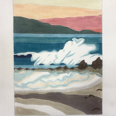 Seaside Graphic Landscape Needlepoint Canvas