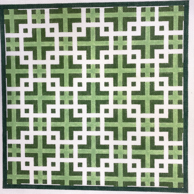 Green Geometric Needlepoint Canvas