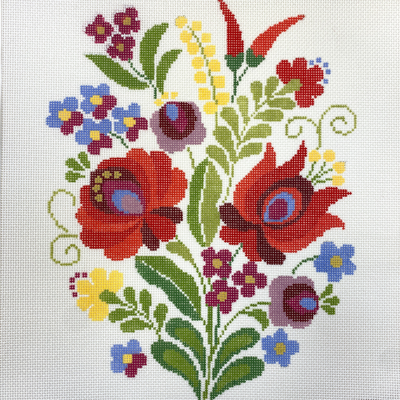 Hungarian Flowers and Peppers Needlepoint Canvas