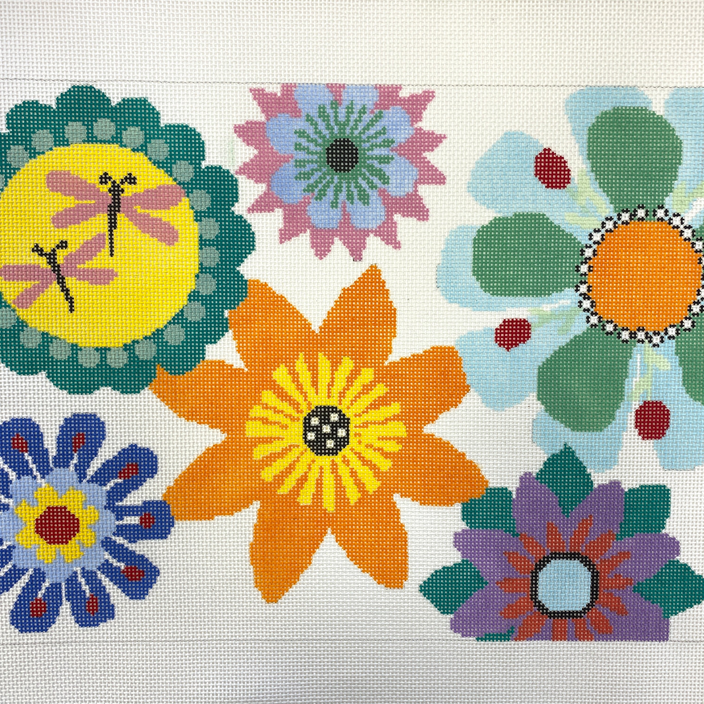Bright Flowers Needlepoint Canvas