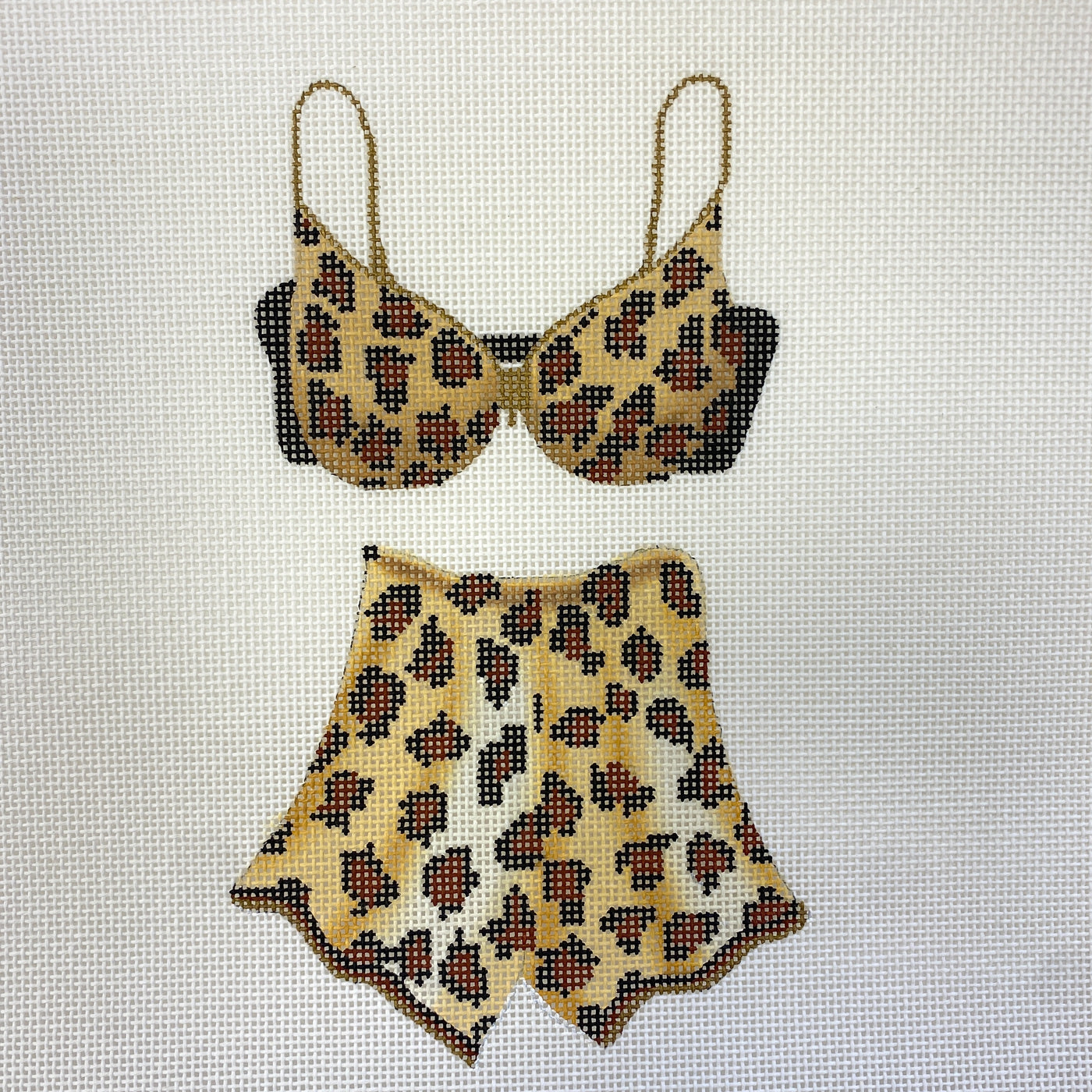 Leopard Bra & Pants Set Needlepoint Canvas