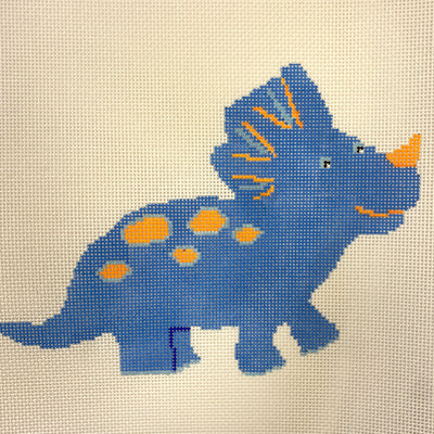 Blue Dino Needlepoint Canvas