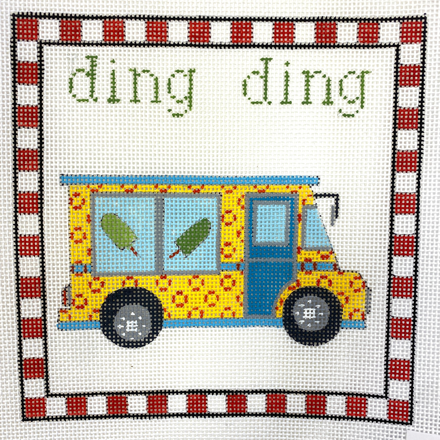 Ding Ding Ice Cream Truck Needlepoint Canvas