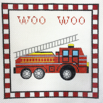 Woo Woo Fire Truck Needlepoint Canvas