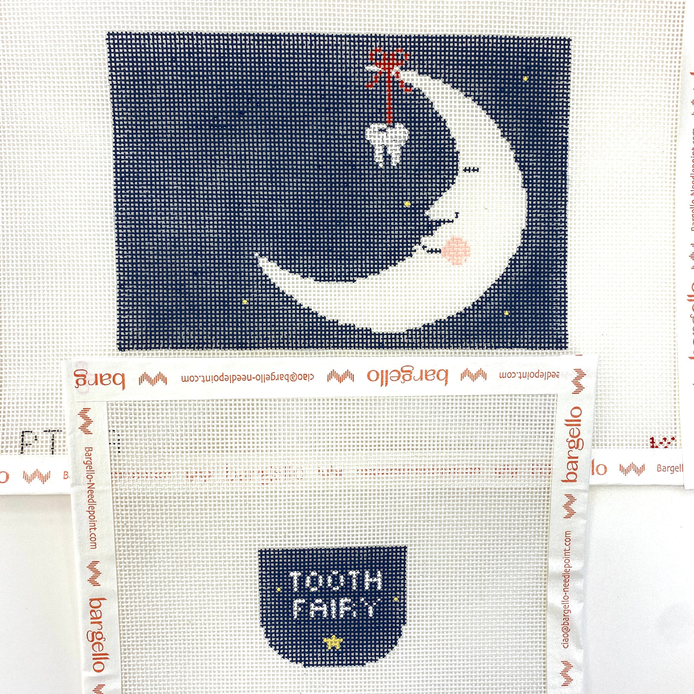 Moon Toothfairy Pillow with Pocket Needlepoint Canvas