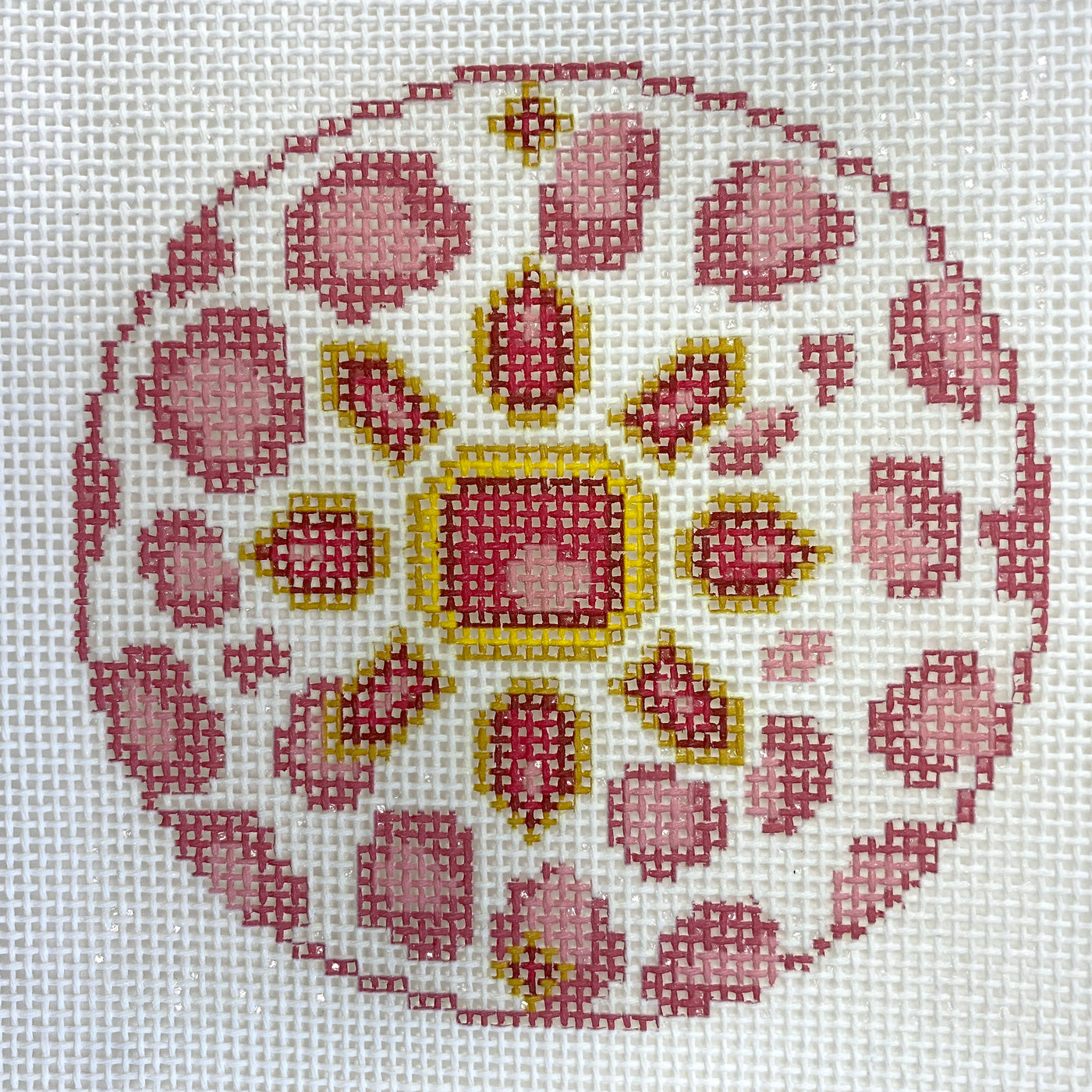Pink Leo Jewel Ruby Needlepoint Canvas