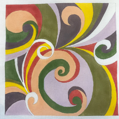 Pucci VIII - Puccious Swirls in Pastel Colors Needlepoint Canvas