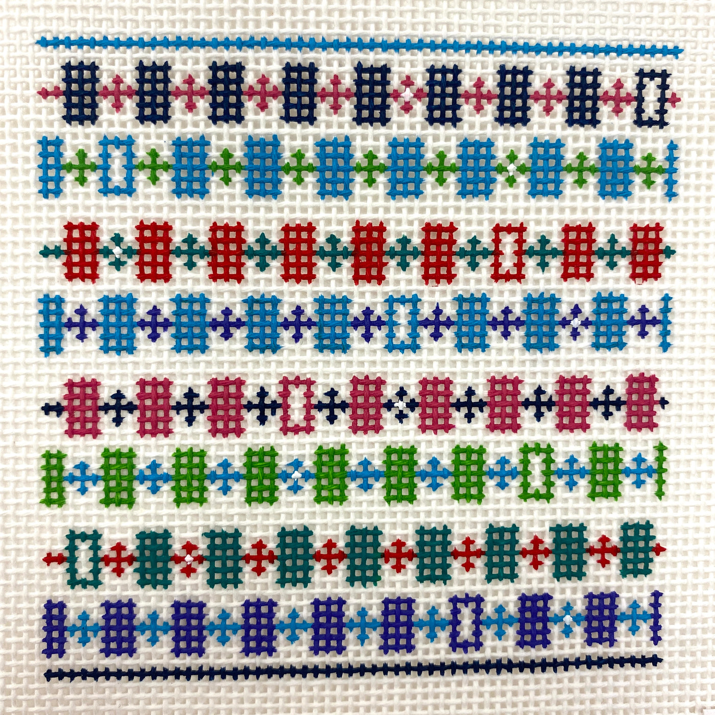 Colorful Code Needlepoint Canvas