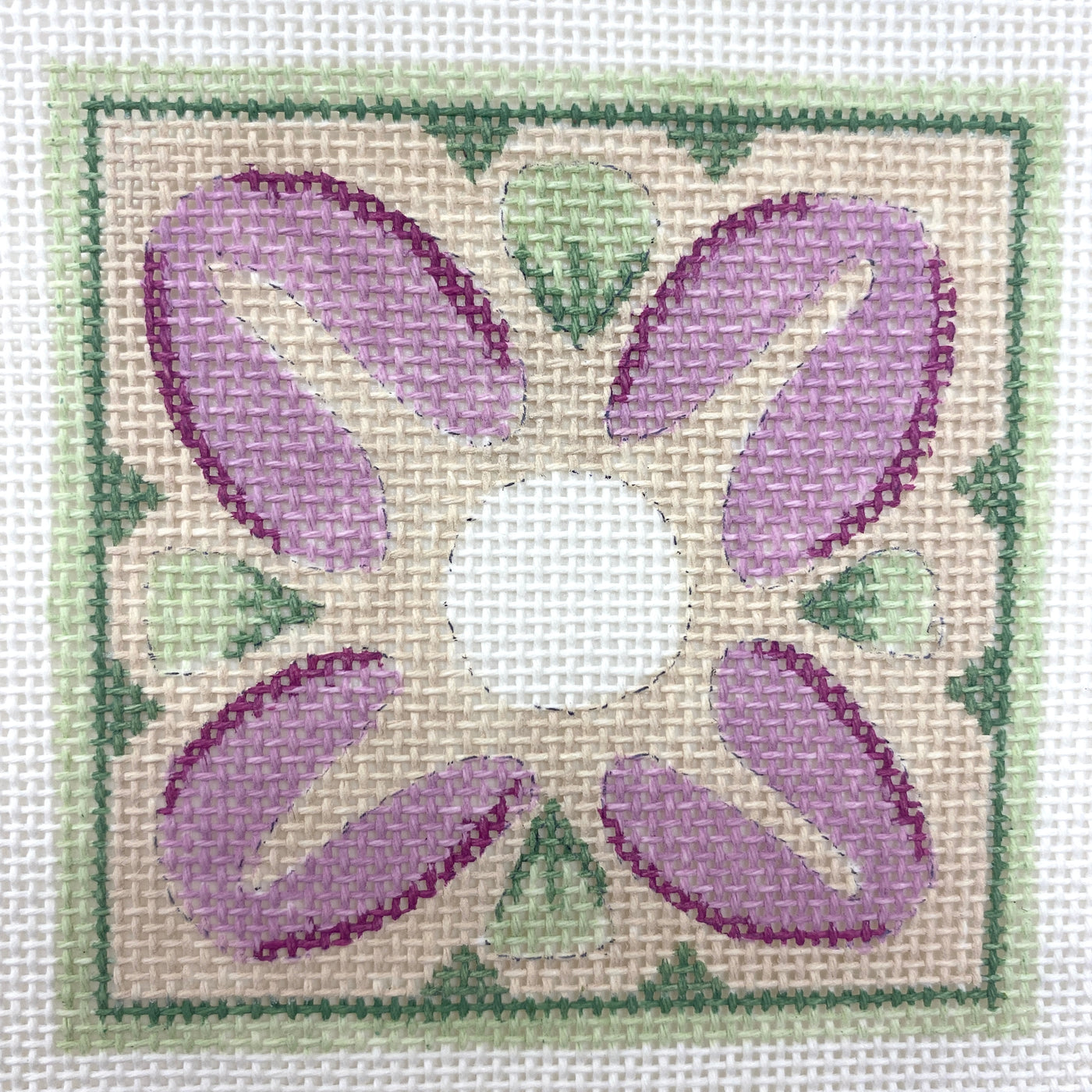 Pink Primative Needlepoint Canvas