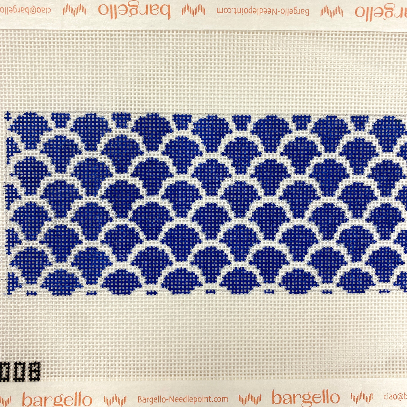 Royal Blue Scales Insert Size BB Needlepoint Canvas