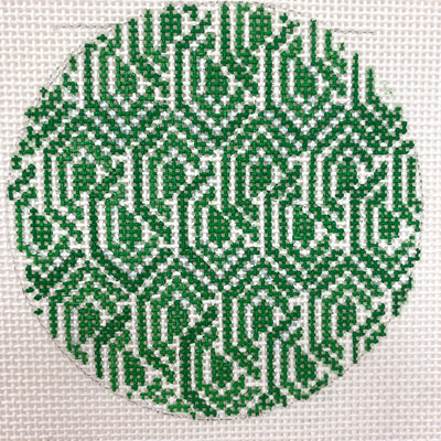 Green Overlap Insert Needlepoint Canvas