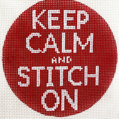 Keep Calm and Stitch On Round Needlepoint Canvas