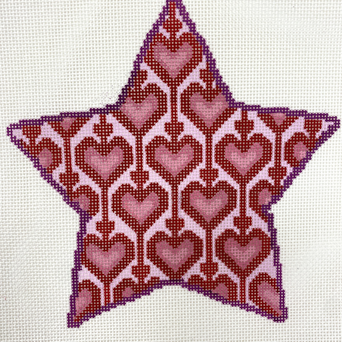 Heart Star Needlepoint Canvas