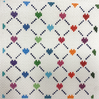 Hearts square Needlepoint Canvas