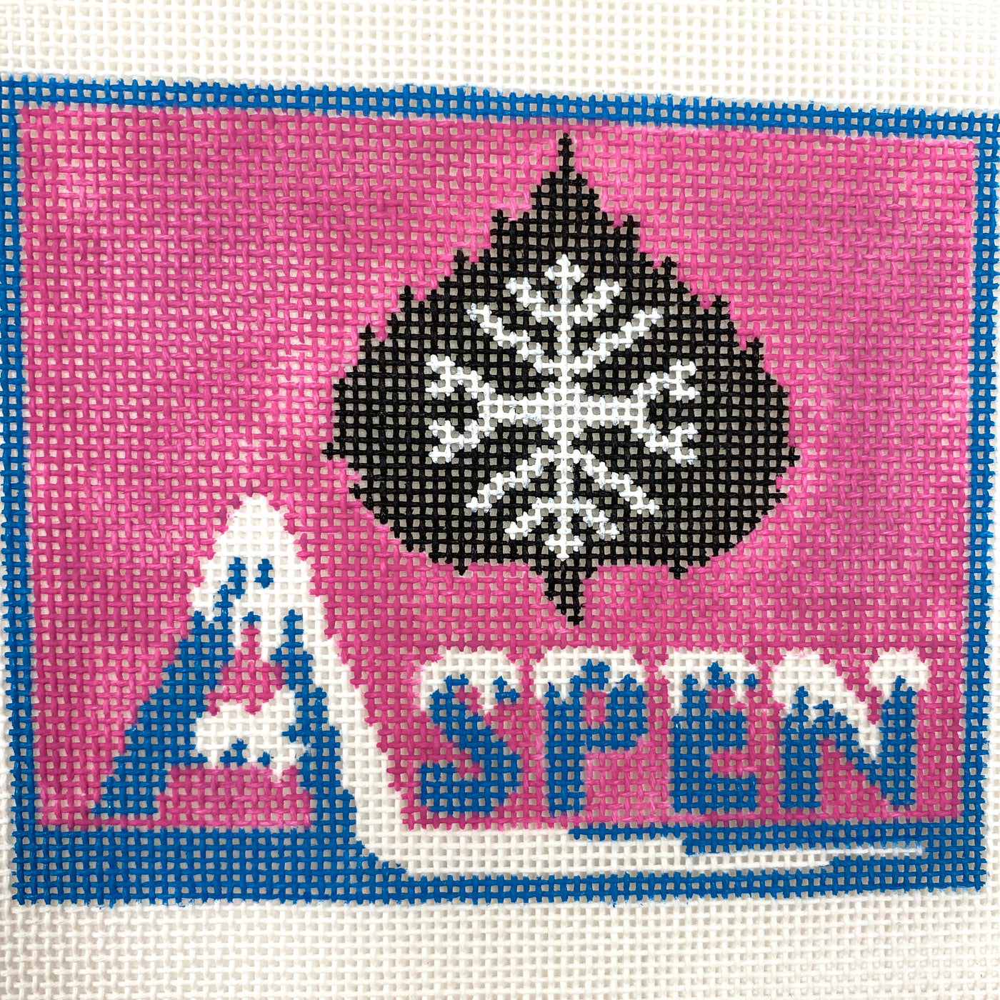 Aspen Ski Badge Needlepoint Canvas