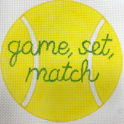 Game Set Match Tennis, Ornament Size Needlepoint Canvas
