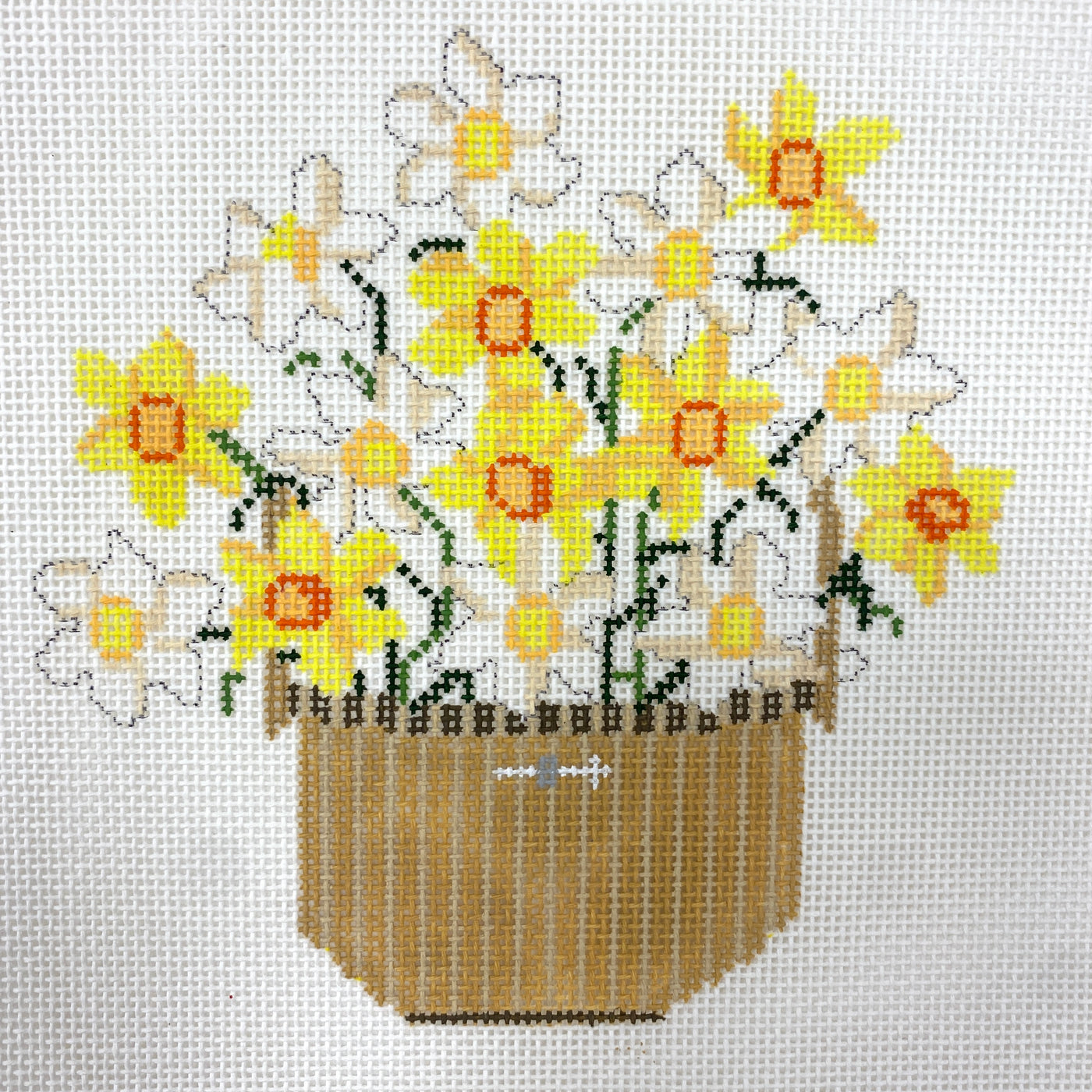 Daffodil Basket Needlepoint Canvas