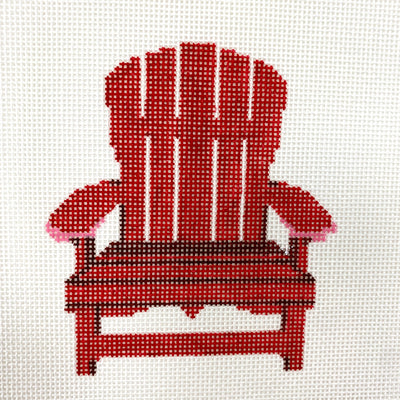 Red Adirondak Chair Needlepoint Canvas