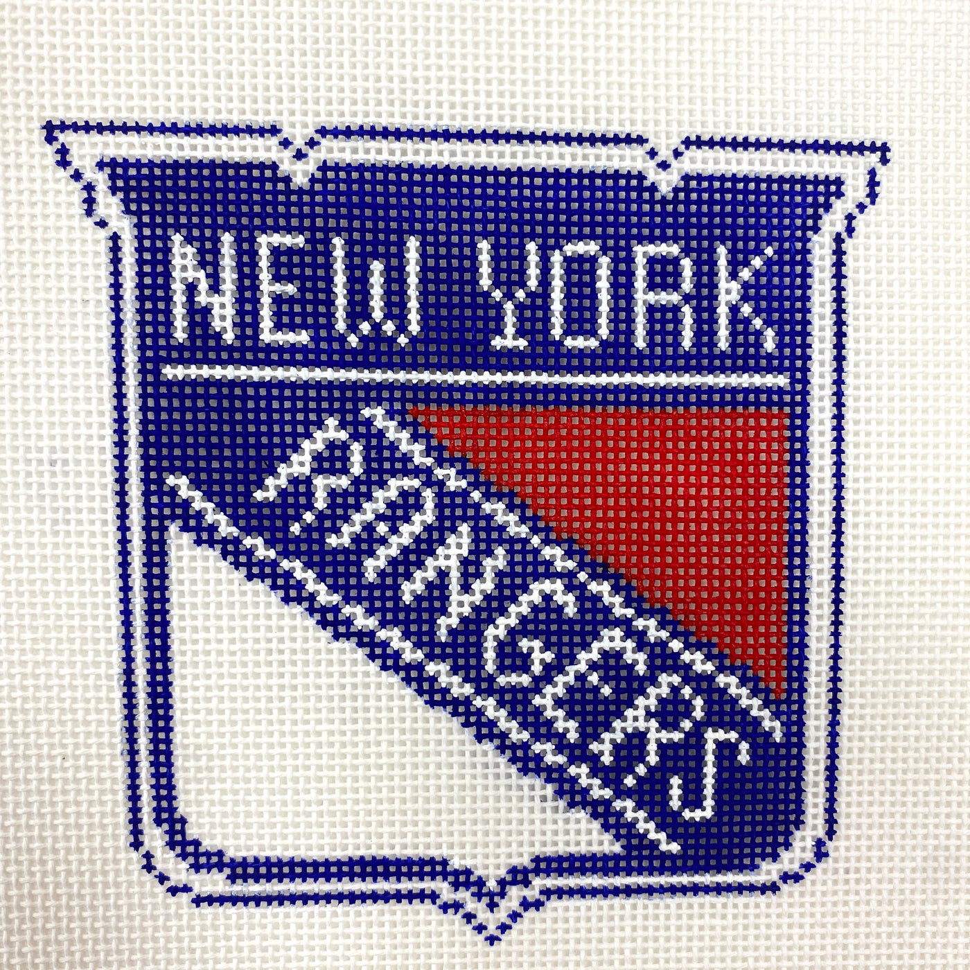 NY Rangers Logo, Ornament Size Needlepoint Canvas