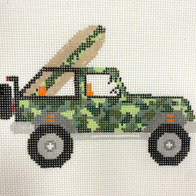 Camo Jeep Needlepoint Canvas