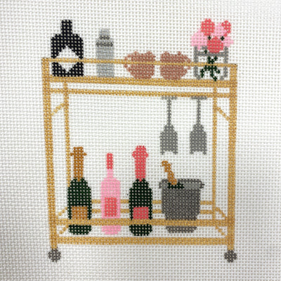Bar Cart Needlepoint Canvas