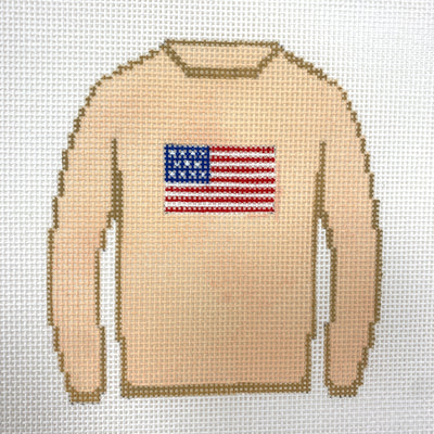 USA Flag Sweater Needlepoint Canvas