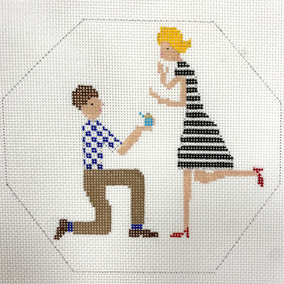 On Bended Knee with Stitch Guide Needlepoint Canvas