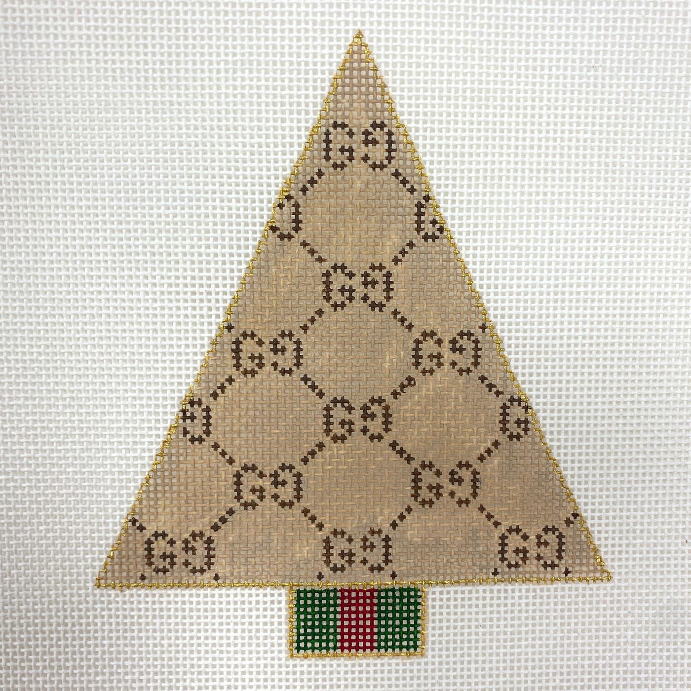 Designer Christmas Tree Ornament Needlepoint Canvas