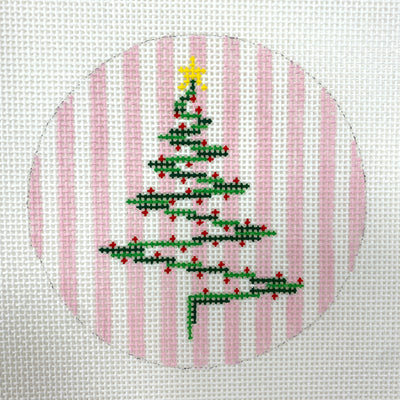 Zig Zag Christmas Tree Ornament Needlepoint Canvas