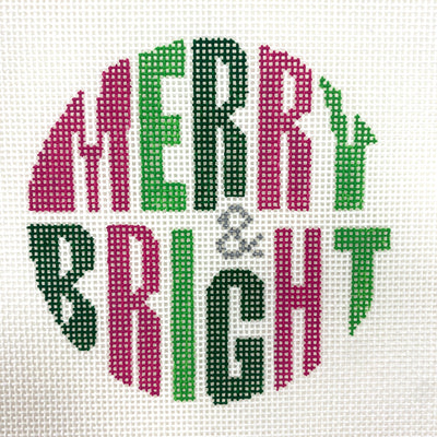 Merry & Bright Ornament Needlepoint Canvas