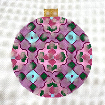 Florentine Pink and Purple Ornament Needlepoint Canvas