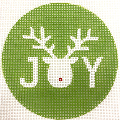 Joy Reindeer Ornament Needlepoint Canvas