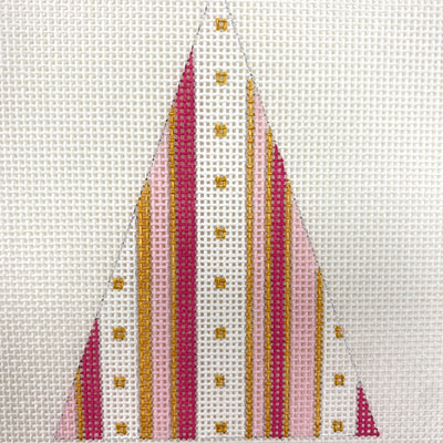 Striped Christmas Tree Ornament Needlepoint Canvas
