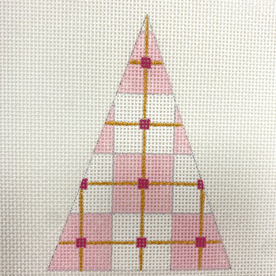Plaid Christmas Tree Ornament Needlepoint Canvas
