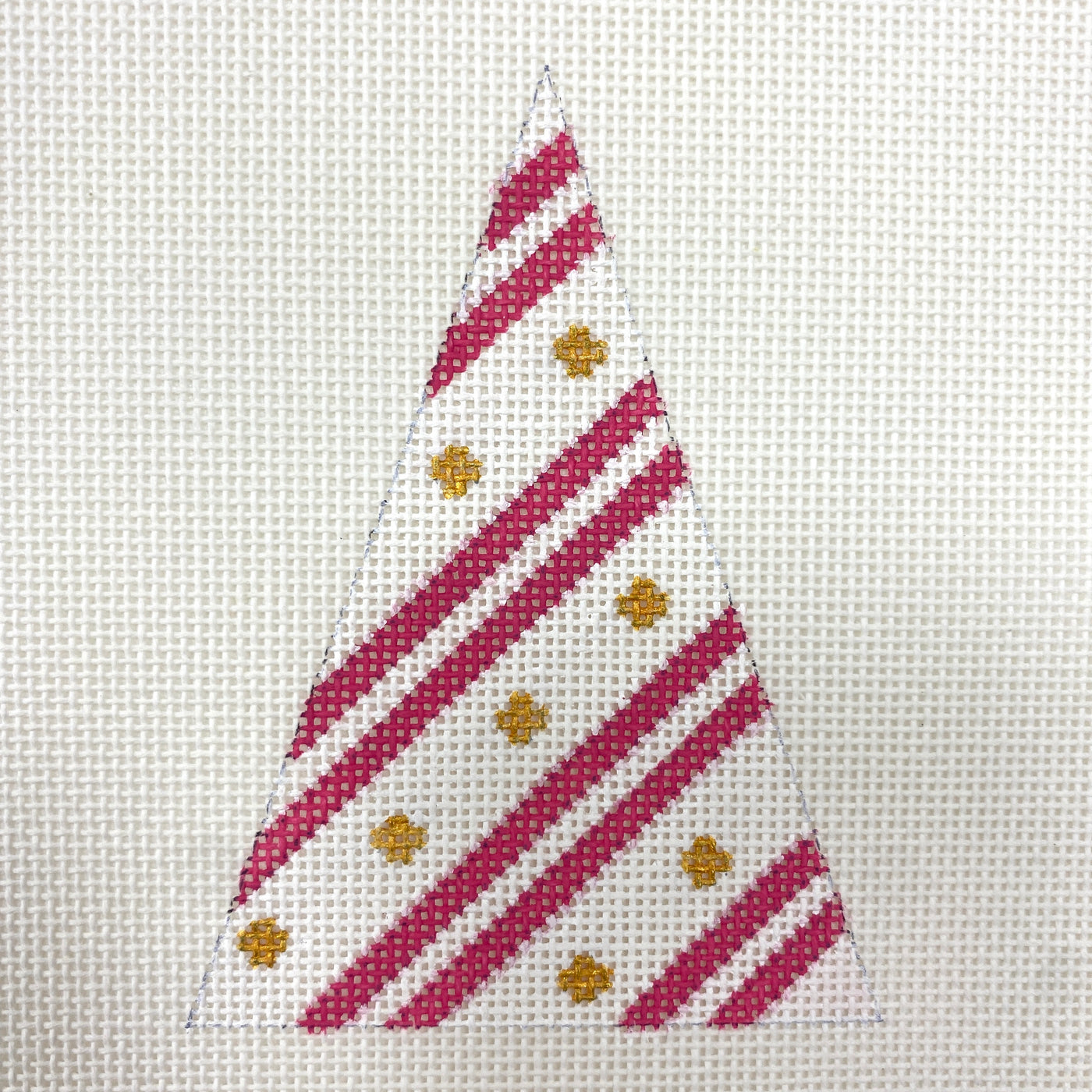 Striped Christmas Tree Ornament Needlepoint Canvas