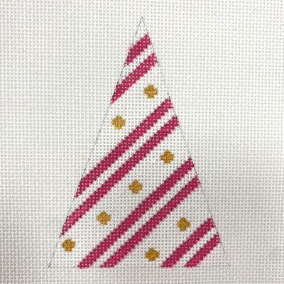 Striped Christmas Tree Ornament Needlepoint Canvas