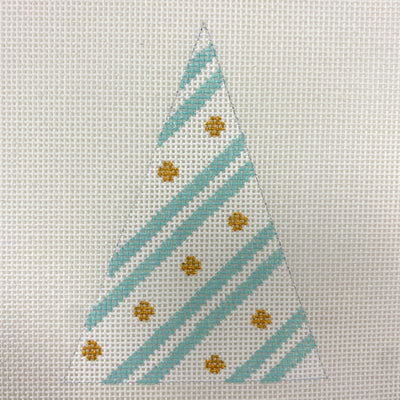 Christmas Tree Ornament - Stripes/Dots Needlepoint Canvas