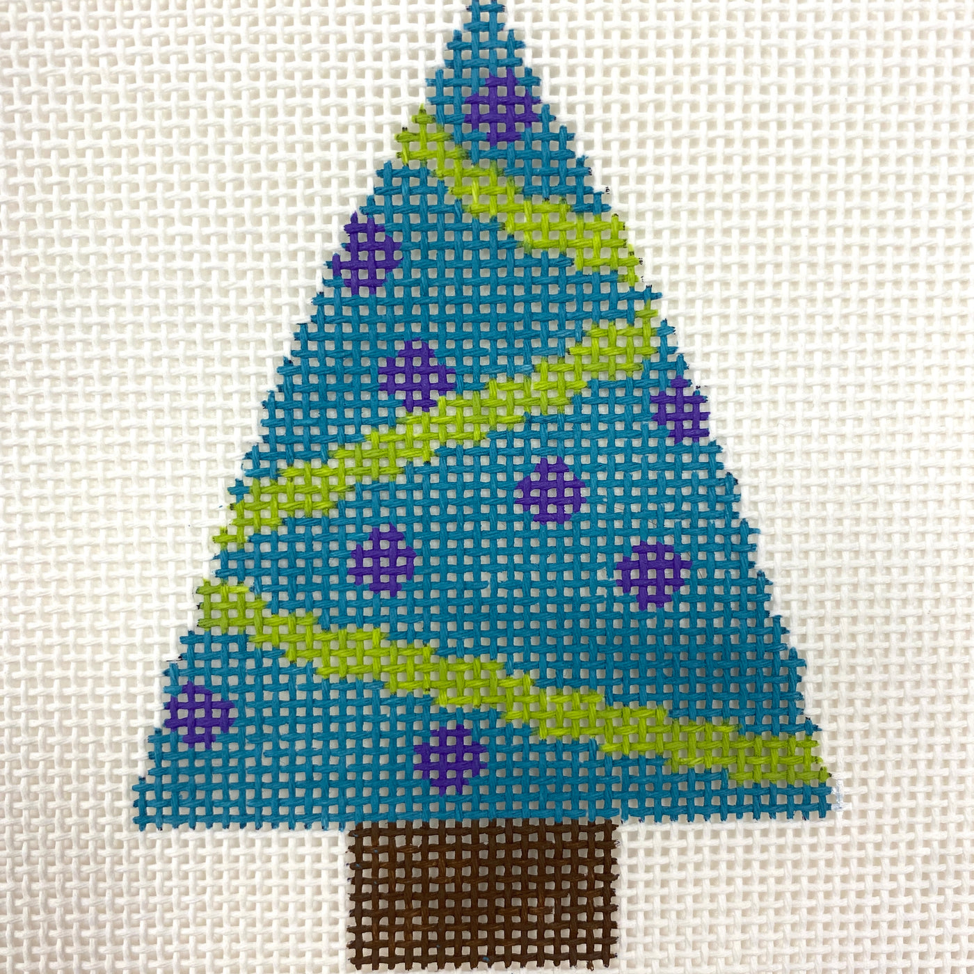 Tree with Purple Ornaments Needlepoint Canvas