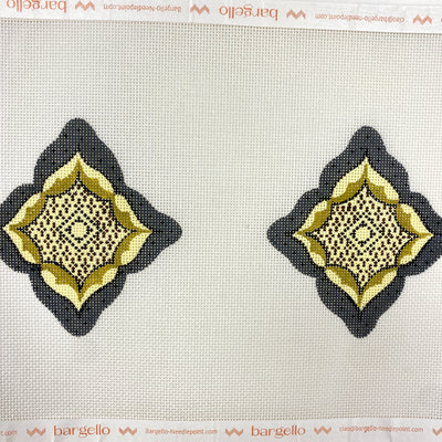 Double Sided Ornament Yellow and Grey Needlepoint Canvas