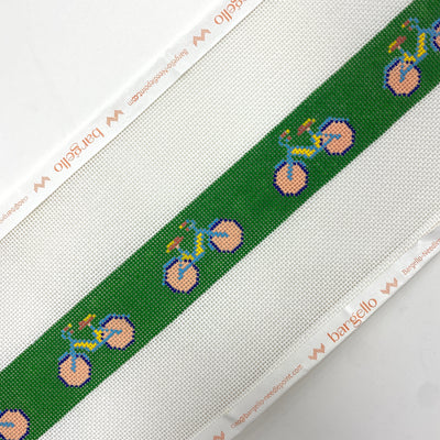Emerald Bike Belt Needlepoint Canvas